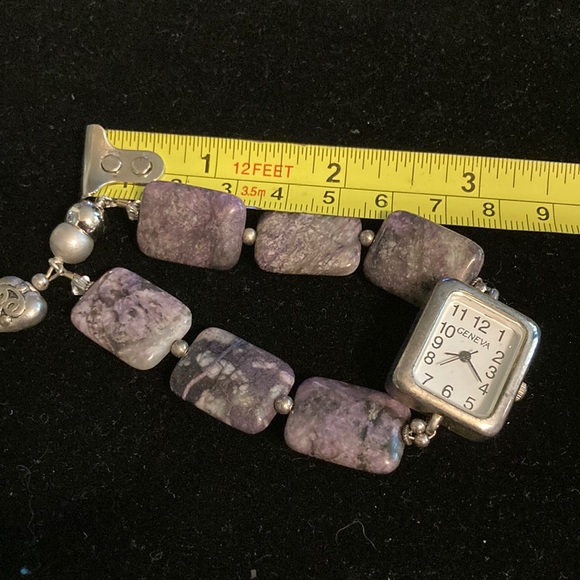 Geneva Amethyst cabochon gemstone magnetic watch - Picture 1 of 10